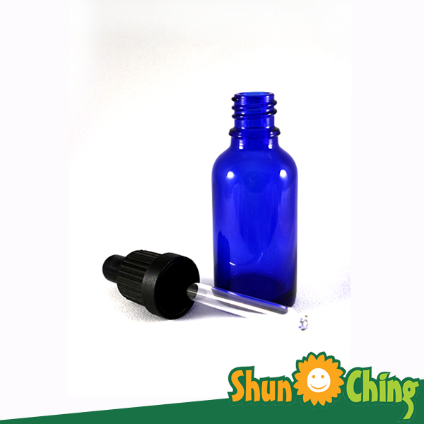 精油滴瓶(藍、茶)+黑矽膠帽(2入/組)